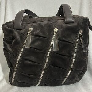 Christian Louboutin Suede Crystal Zipper Purse